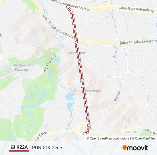 K22A Bus Line Map