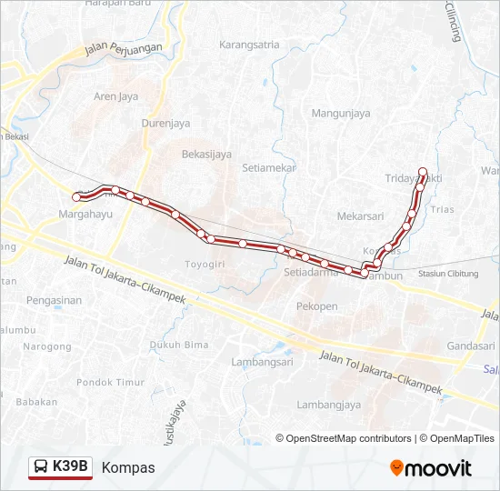 K39B Bus Line Map