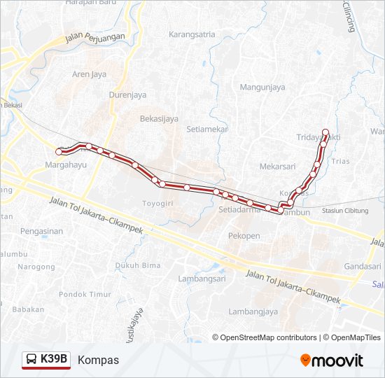 K39B bus Line Map