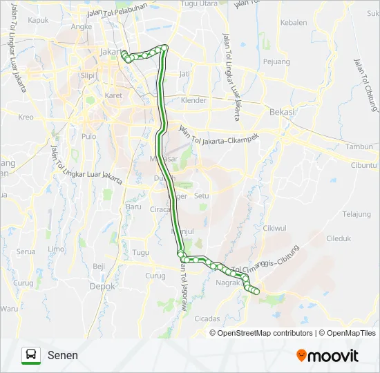 AC100A Bus Line Map
