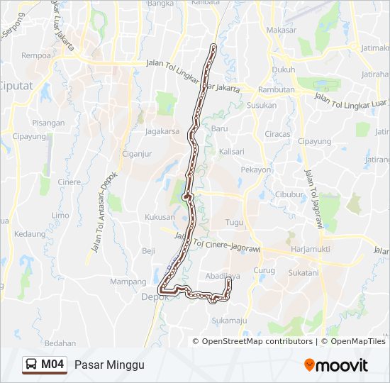 m04 Route: Schedules, Stops u0026 Maps - Pasar Minggu