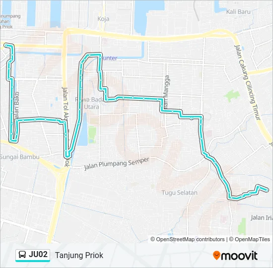 JU02 Bus Line Map