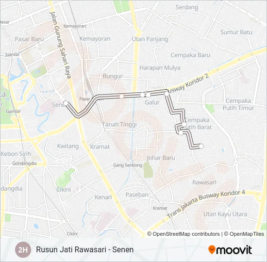 2H Bus Line Map