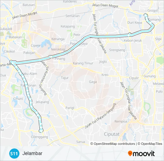 S11 Bus Line Map