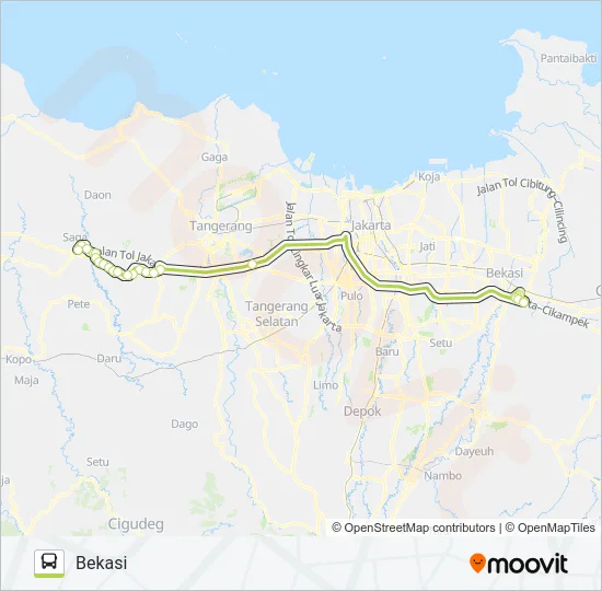 BALARAJA - BEKASI Bus Line Map