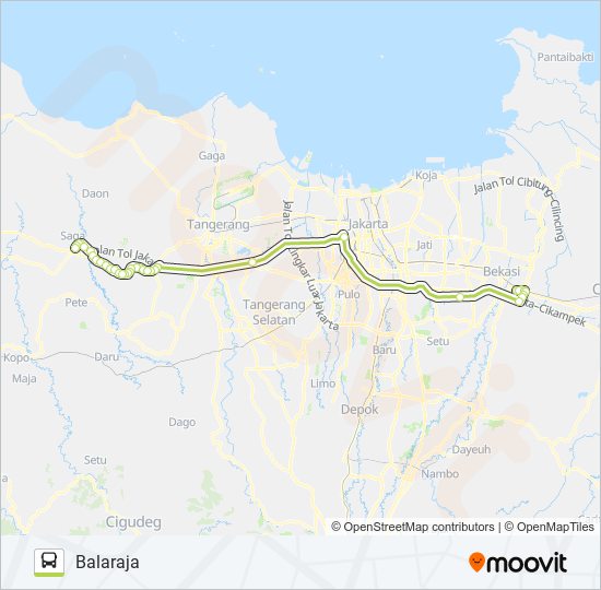 BALARAJA - BEKASI bis Peta Jalur