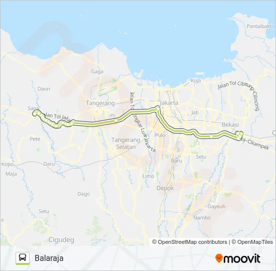 BALARAJA - BEKASI Bus Line Map