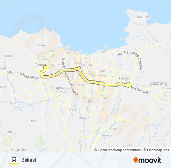 TANGERANG - BEKASI bis Peta Jalur