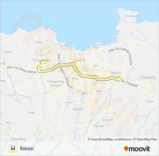TANGERANG - BEKASI Bus Line Map