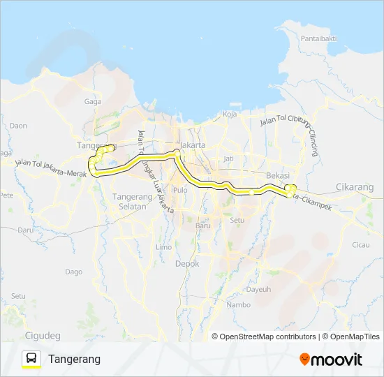 TANGERANG - BEKASI Bus Line Map
