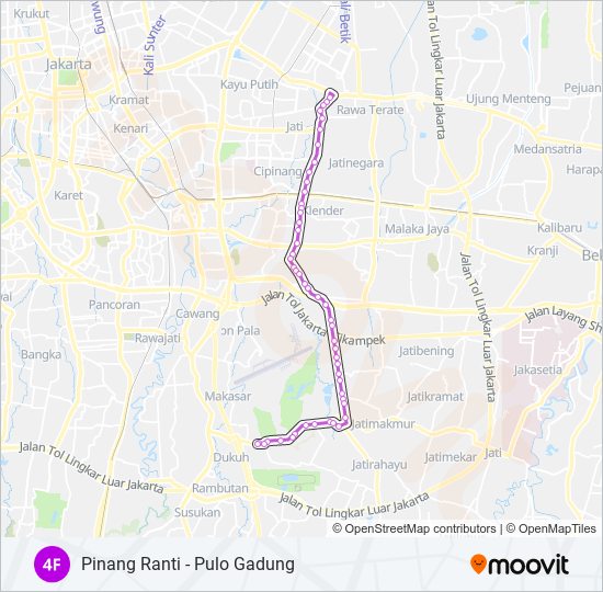 Rute 4f: Jadwal, Pemberhentian & Peta - Pinang Ranti (Diperbarui)