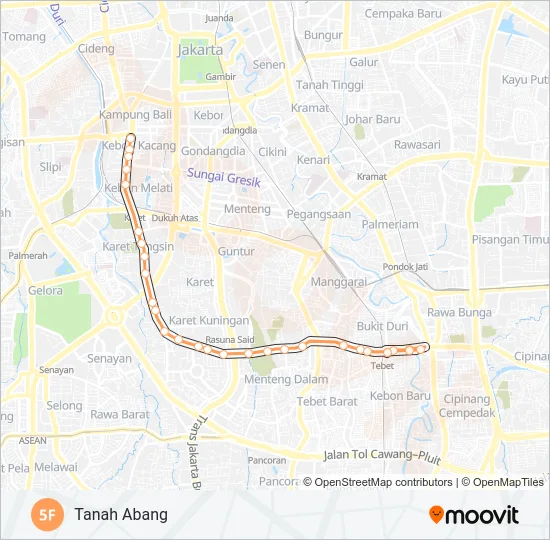 5F Bus Line Map