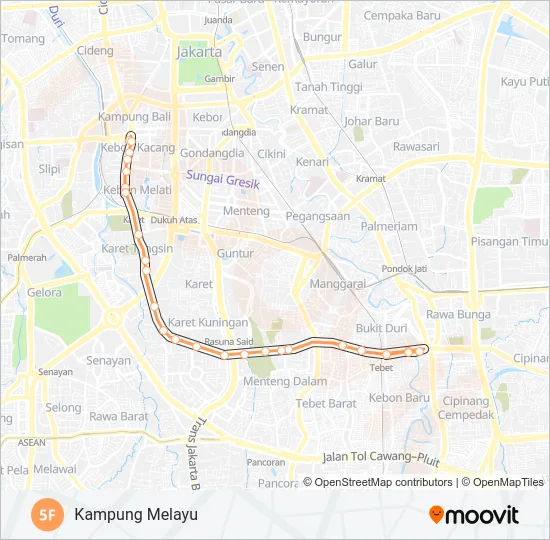 5F Bus Line Map