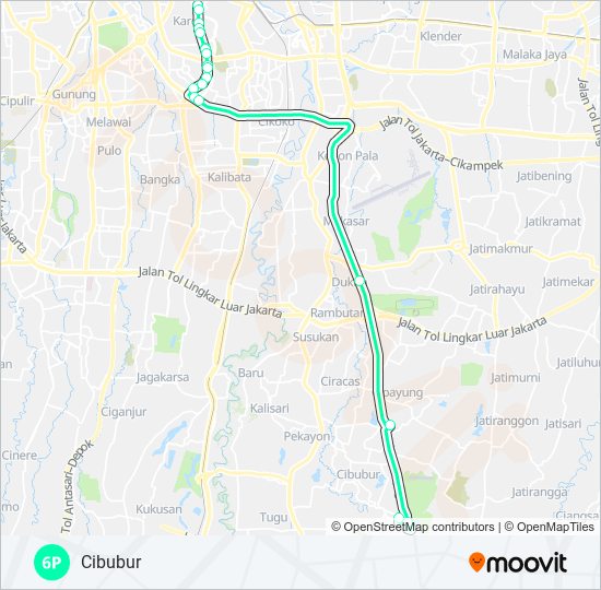 Rute 6p: Jadwal, Pemberhentian & Peta - Cibubur (Diperbarui)