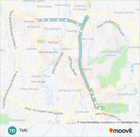 7D Bus Line Map