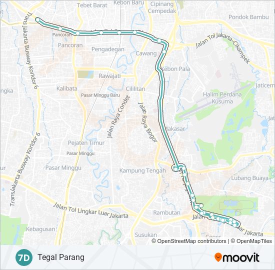 Rute 7d: Jadwal, Pemberhentian & Peta - Tegal Parang (Diperbarui)