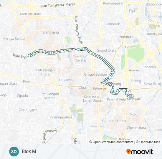 8D bus Line Map