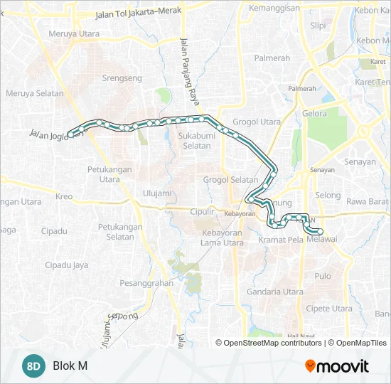 8D Bus Line Map