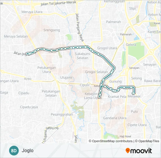 8D Bus Line Map