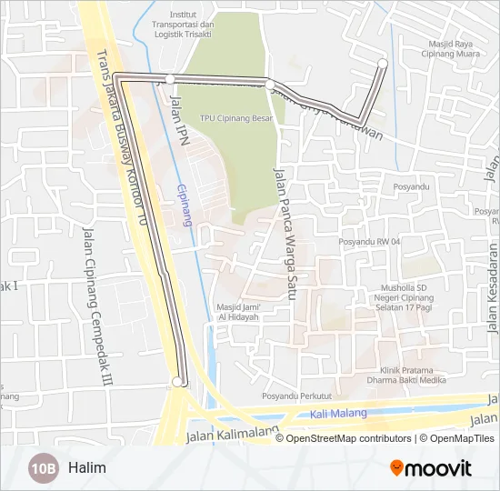 10B Bus Line Map