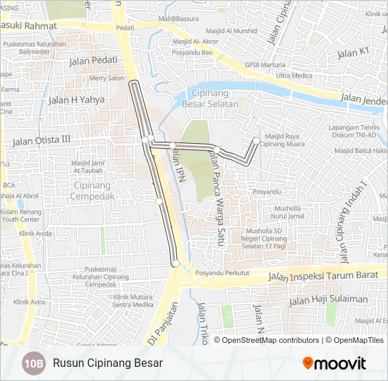 10B Bus Line Map