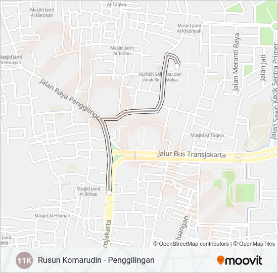 11K Bus Line Map