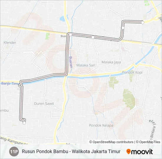 11P Bus Line Map