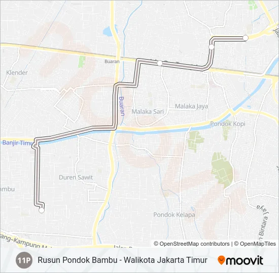 11P Bus Line Map