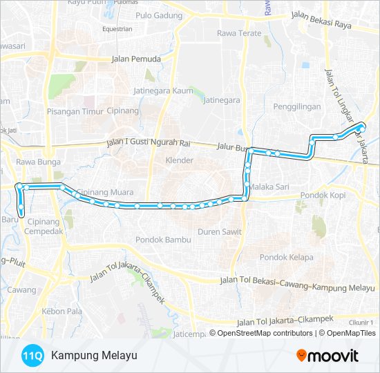 Rute 11q: Jadwal, Pemberhentian & Peta - Kampung Melayu (Diperbarui)