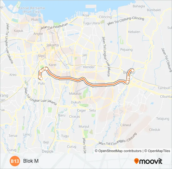 B13 Bus Line Map