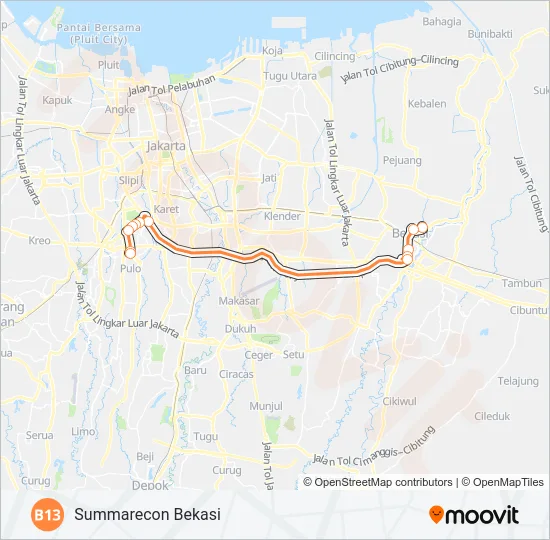 B13 Bus Line Map