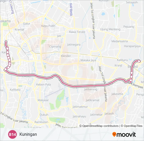B14 Bus Line Map