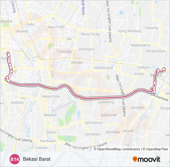 B14 Bus Line Map