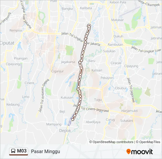 M03 Bus Line Map