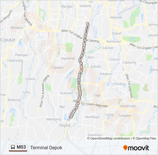 M03 Bus Line Map