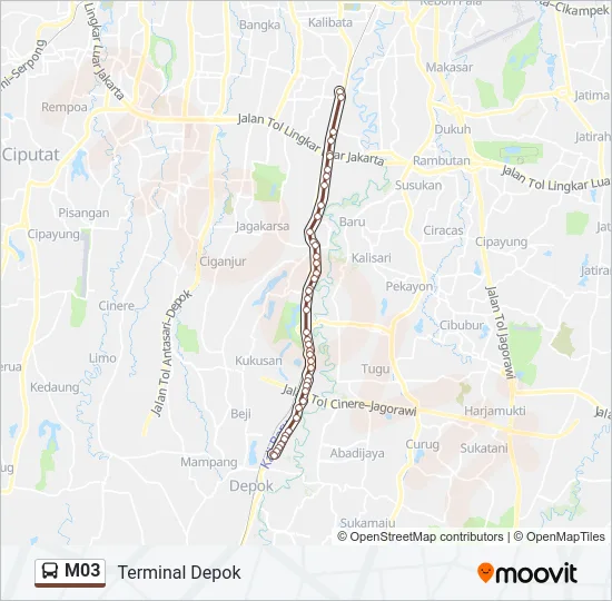 M03 Bus Line Map