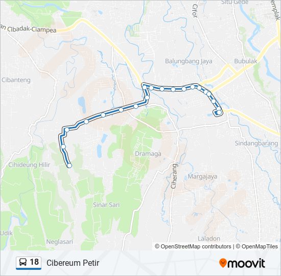 18 bus Line Map