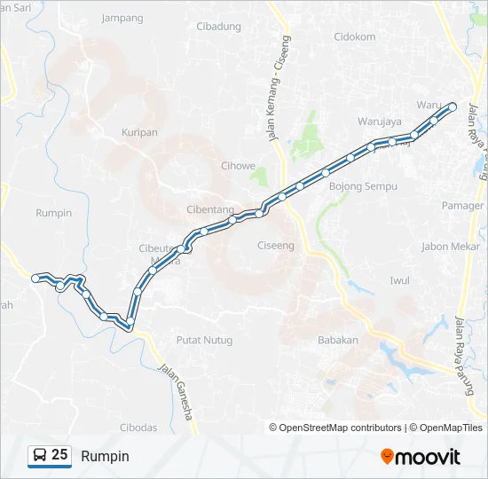 25 Bus Line Map
