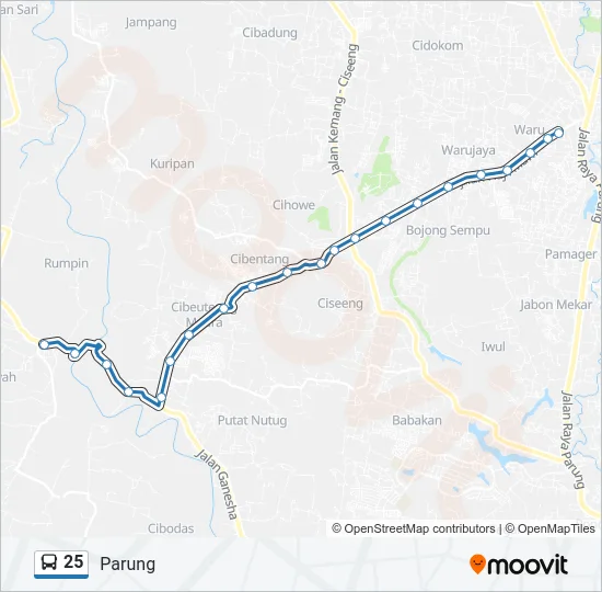 25 Bus Line Map