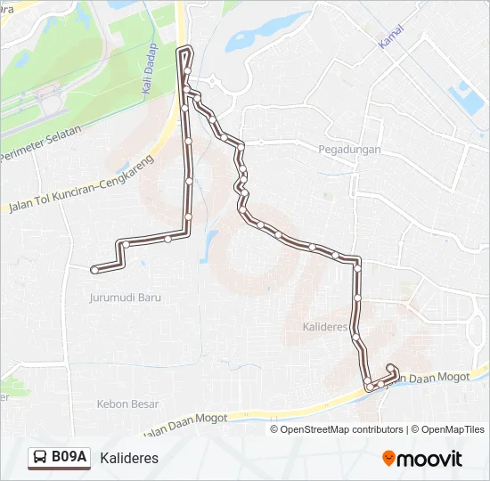 B09A Bus Line Map
