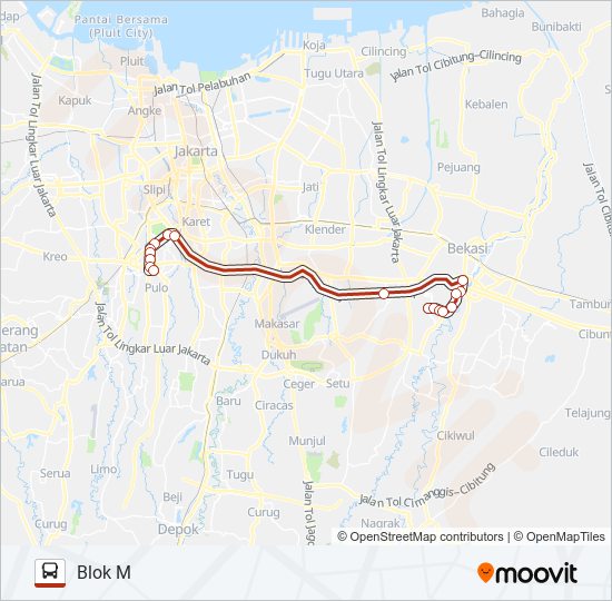 GALAXI BEKASI - BLOK M bis Peta Jalur