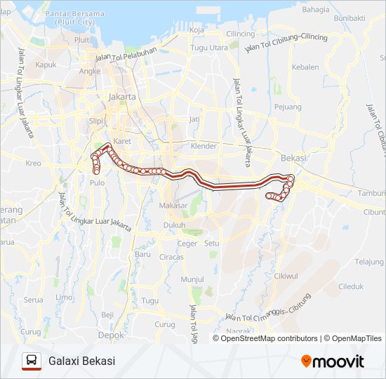 GALAXI BEKASI - BLOK M bis Peta Jalur