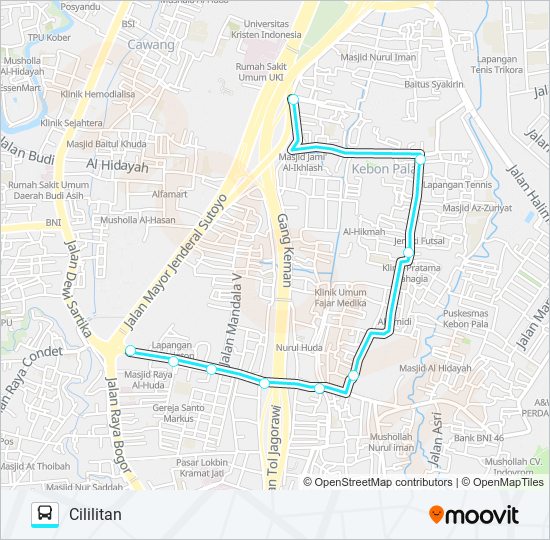 156 bus Line Map