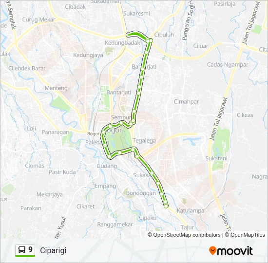 9 Bus Line Map