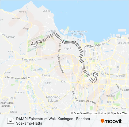 DAMRI EPICENTRUM WALK KUNINGAN Bus Line Map