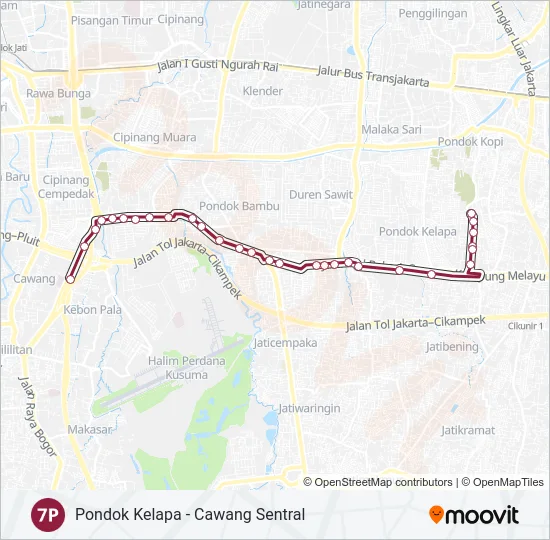 7P Bus Line Map