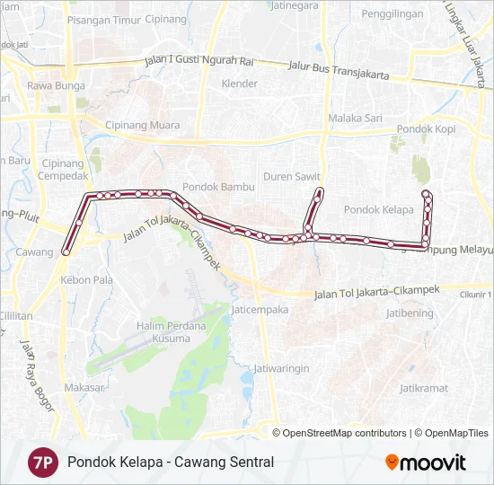 7P Bus Line Map