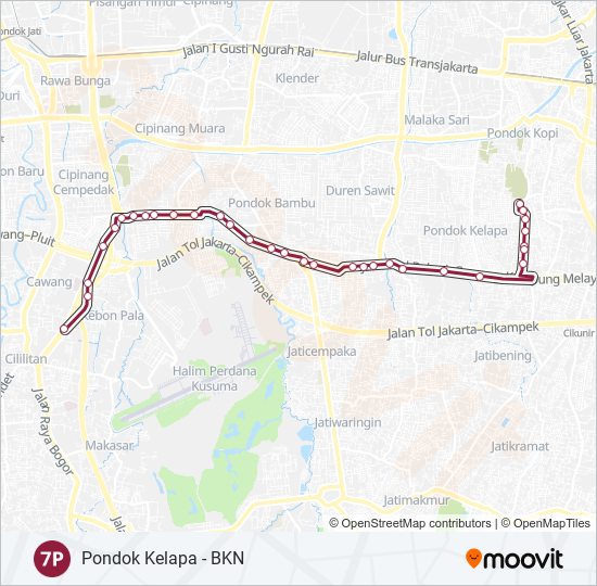 Rute 7p: Jadwal, Pemberhentian & Peta - BKN (Diperbarui)