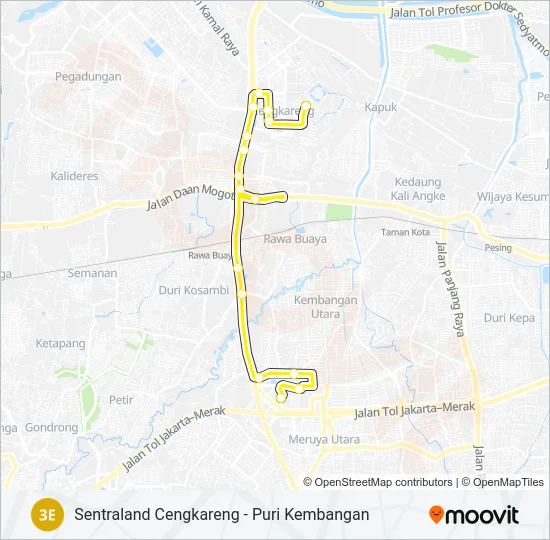 3E Bus Line Map