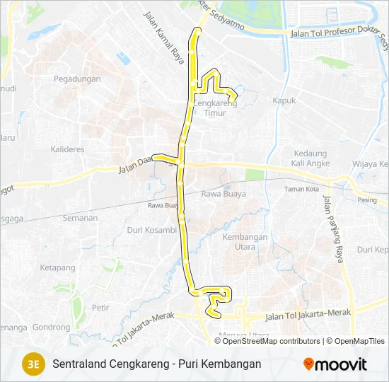 3E Bus Line Map